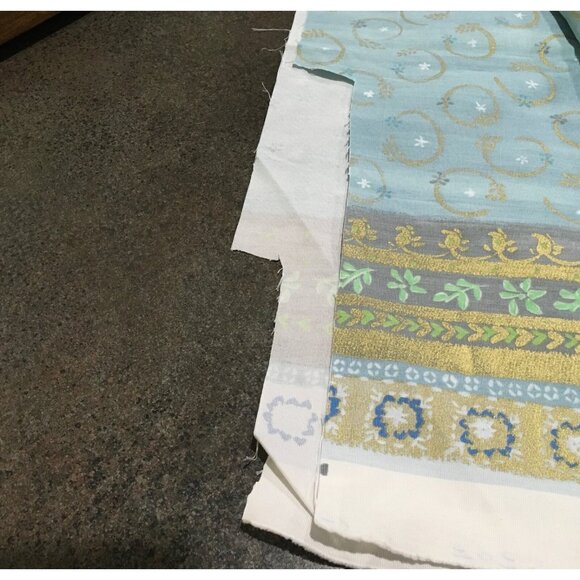 Designers Guild England Qamis Fabric Light Blue Gold Green 50 “ x 54 “ - Picture 5 of 10